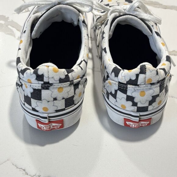 Vans Women's Dohney Daisy Flower Checkerboard Skater Sneakers Black Size 7 Shoes - Picture 8 of 11
